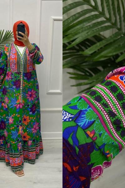 Zambak Elbise Yeşil