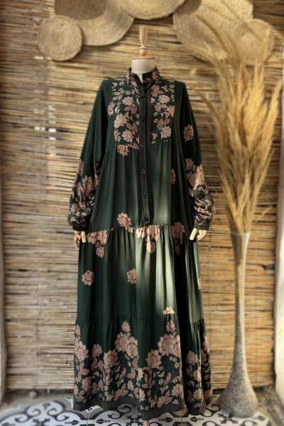 Zara Model Salaş Elbise Koyu Yeşil