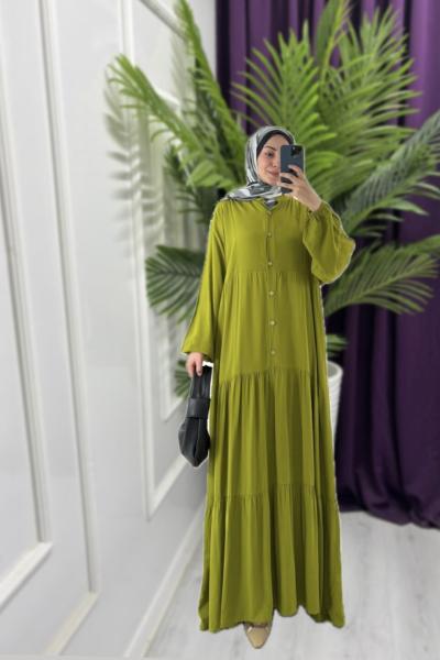 Zara Model Salaş Elbise Fıstık Yeşili