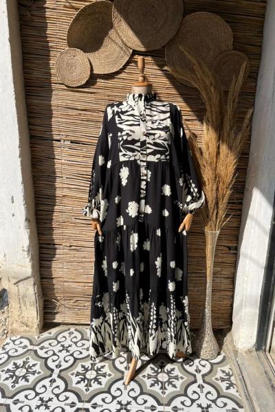 Zara Model Salaş Elbise Siyah Beyaz