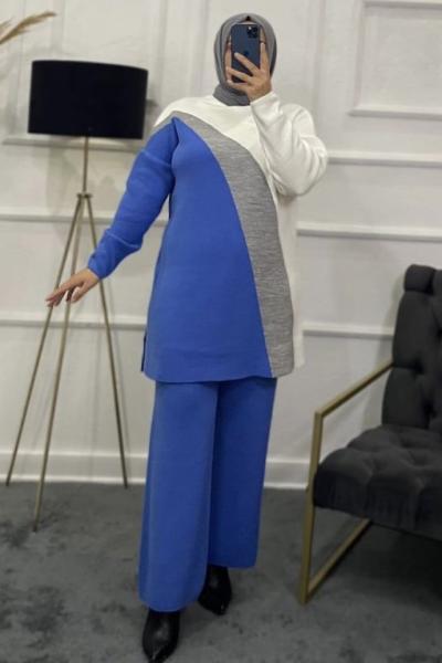 Zehra Triko Tesettür Takım Açık Mavi