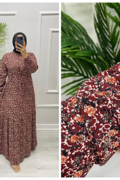 Zeliş Tesettür Elbise  Bordo